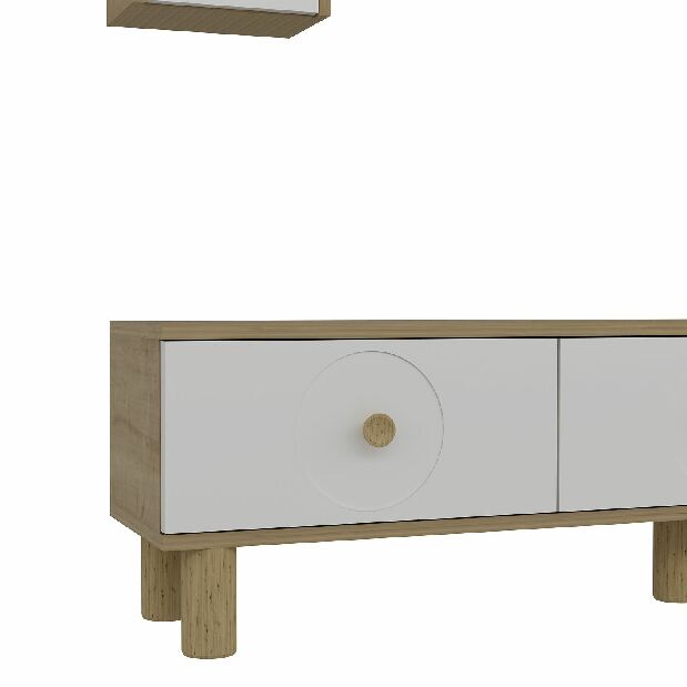 Obývací stěna Dentialo (dub + bílá)