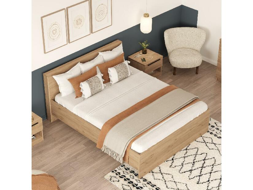 Manželská postel 200 cm Lomboretta 2 (bez roštu) (ořech)