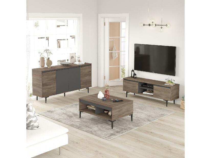 Sada nábytku do obývacího pokoje Arvoiden (ořech + antracit)