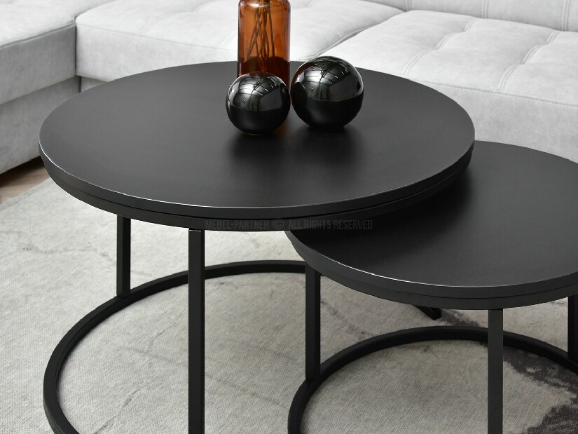 Set 2 konferenčních stolků Novedosa (černá)