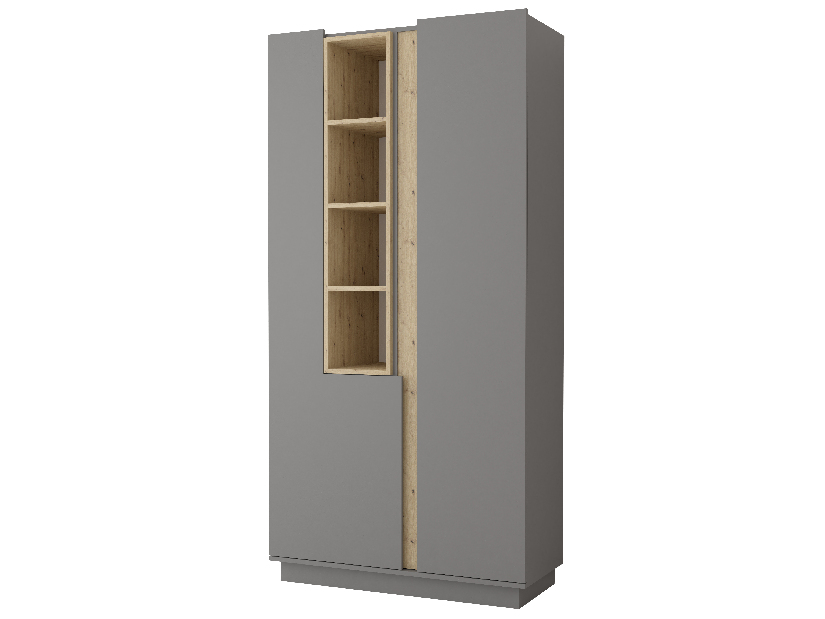 Policová skříň Gabrielle 08 (dub artisan + šedá)