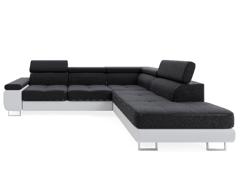 Rohová sedací souprava Ascend L (černá + bílá) (L)