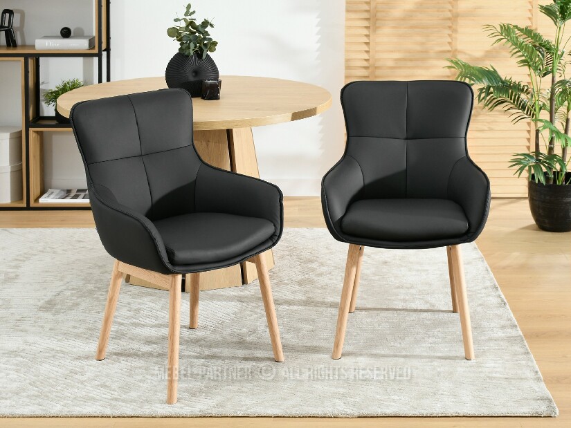 Jídelní židle Camisetas (černá + dub)