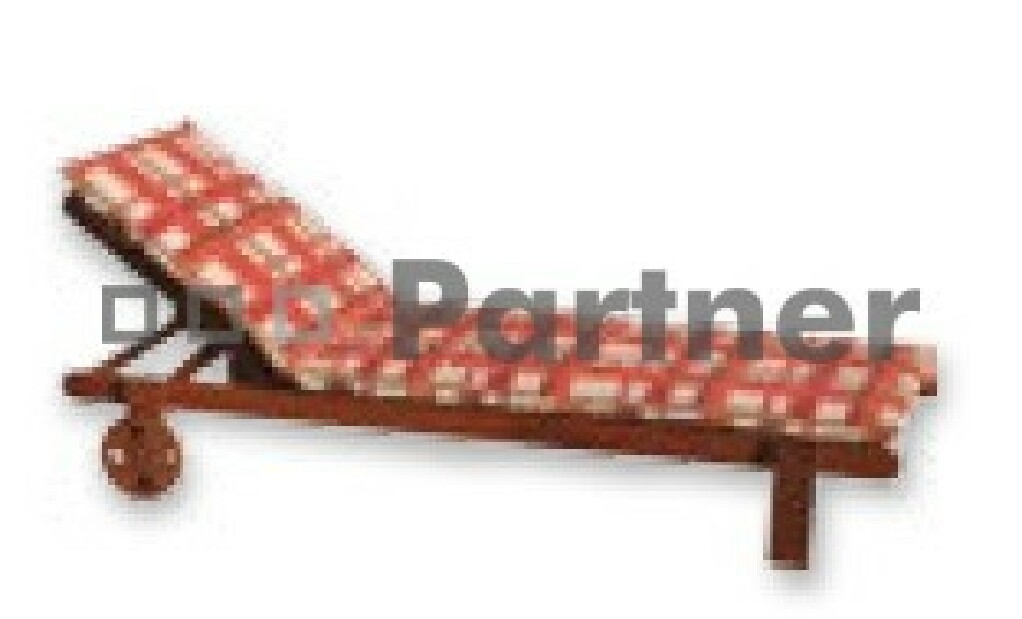 Zahradní matrace červená/hnědá kostka Annecy (k lehátku)