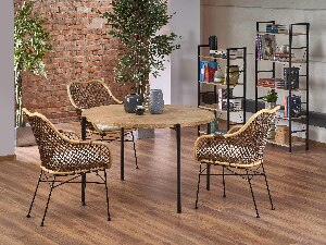 Jídelní stůl Marig (přirodně dřevo + černá)