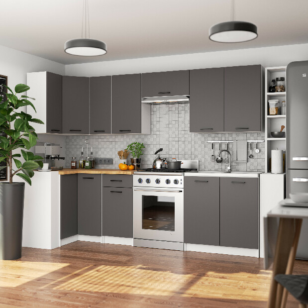 Dolní kuchyňská skříňka Organo 603S (bílá + grafit)