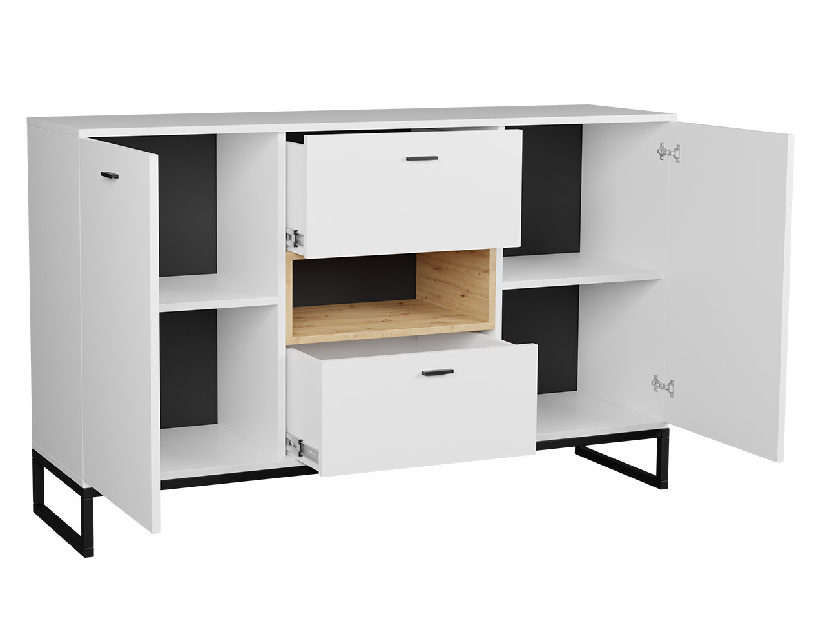 Komoda Olevaro OL2 (bílá + dub artisan)