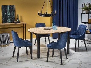 Rozkládací jídelní stůl 102-142 cm Ralllon (černá) (pro 4 6 osob)