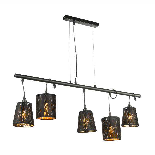 Závěsné svítidlo Tuxon 15264-5H2 (moderní/designové) (černá + černá)