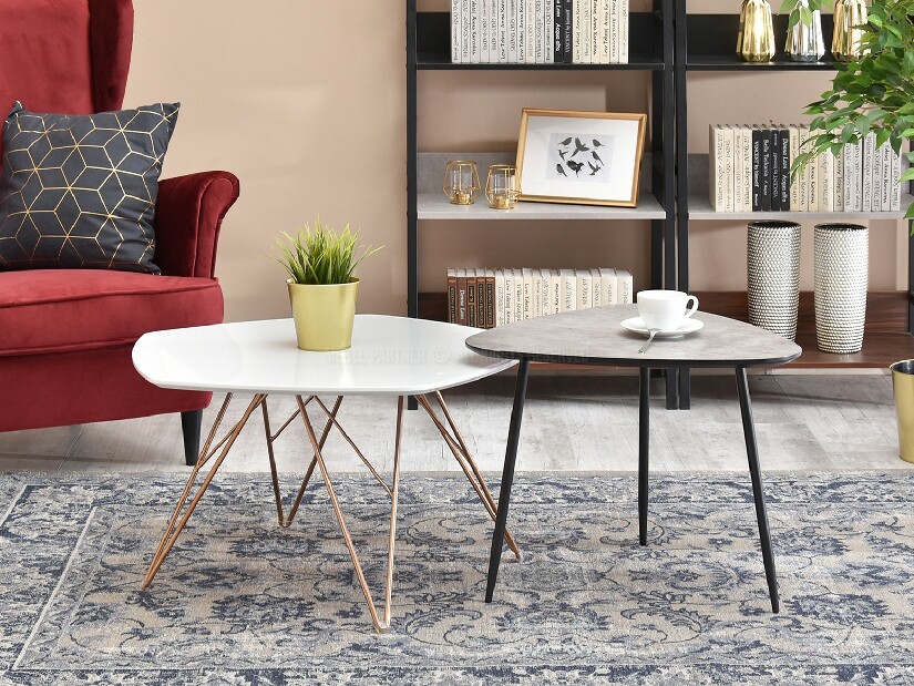 Konferenční stolek Petal Zest Xl (bílá + černá)