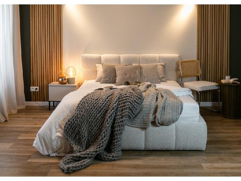 Manželská postel 180 cm Cirsten olivová0 (s roštem) (s úl. prostorem) (béžová světlá + černá)