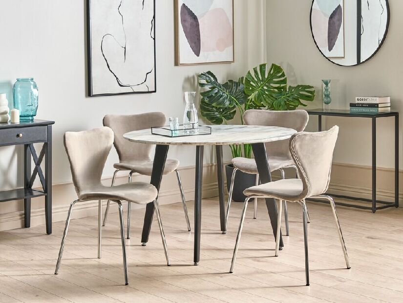 Set 2 ks jídelních židlí Baylor (béžová + stříbrná)