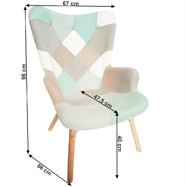 Dizajnové křeslo Karapa (mentolová)