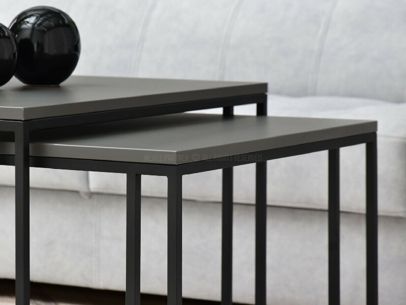 Set 2 konferenčních stolků Destapamos (grafitová + černá)