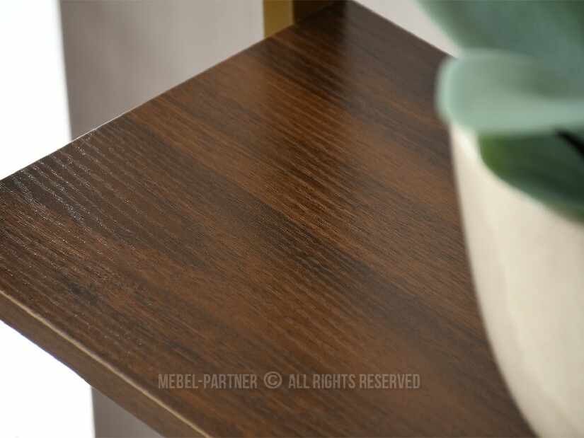 Regál Jeans (ořech + zlatá)