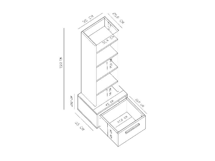 Regál Nanide (antracit + bílá)