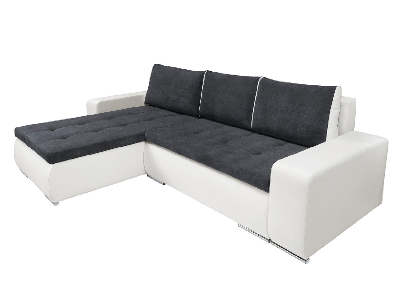 Rohová sedací souprava BRW Marina II Lux 3DL.URC bílá/modrošedá (L)