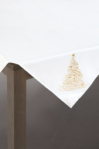 Ubrus 85x85 cm Carol (bílá + zlatá) (1 ks)