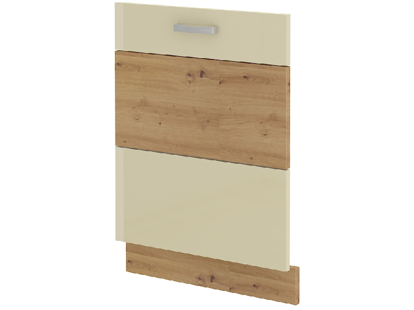 Dvířka na vestavnou myčku nádobí Arryn ZM 713x596 (dub artisan + lesk krémový)