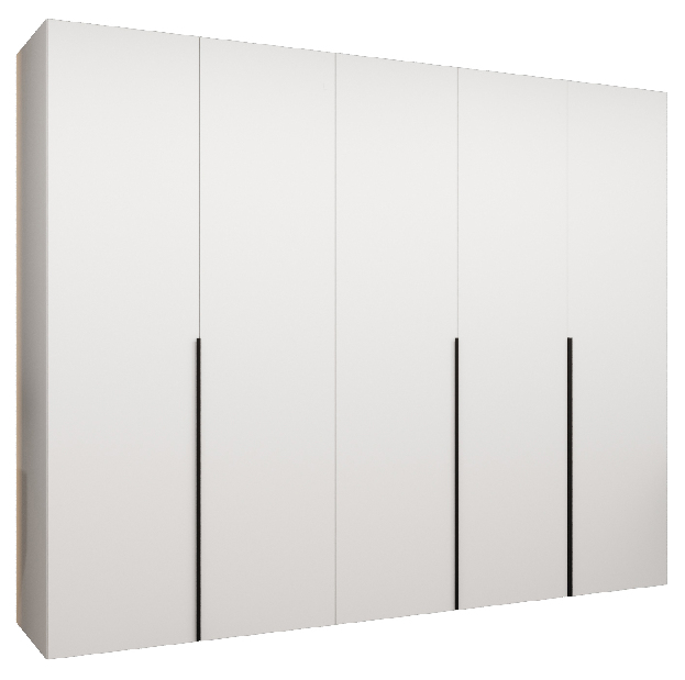 Šatní skříň 250 cm Alice 1 (bílá + černá)