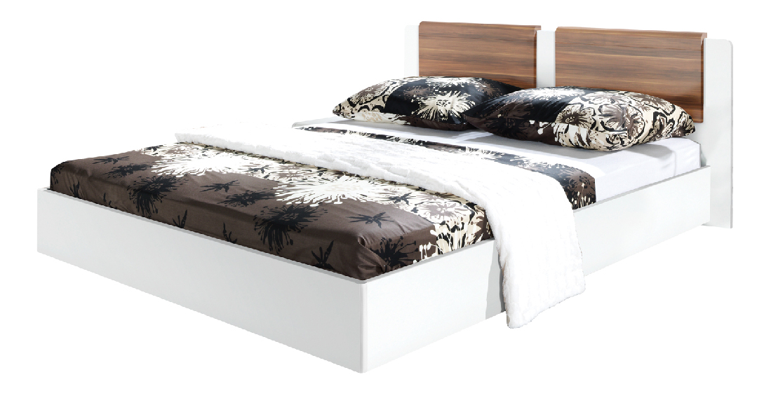 Manželská postel 160 cm Montana MT 31 bílá+švestka