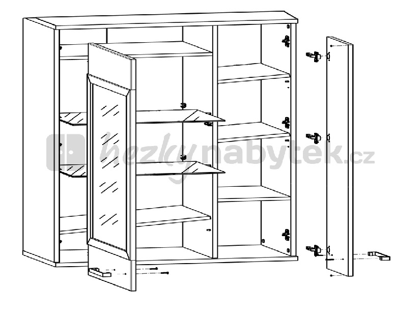 Vitrína na stěnu BRW Dolomit SFW1W1D/13/8