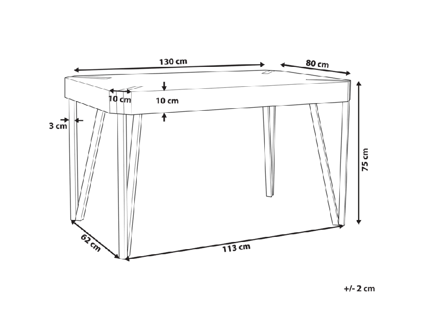 Jídelní stůl Cobden (pro 4 osoby) (světlé dřevo)