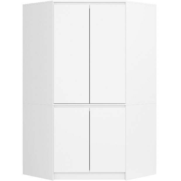Rohová šatní skříň Sumergible (bílá)