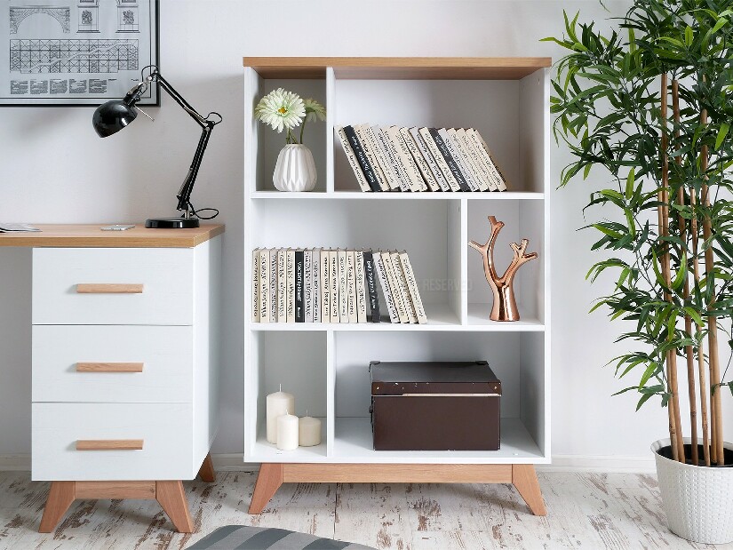 Nábytek do studentského pokoje Bajas 05 (bílý + dub)