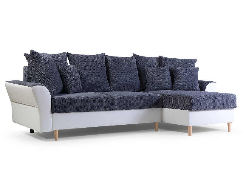 Rohová sedací souprava Artan (tmavěšedá + bílá) (P)