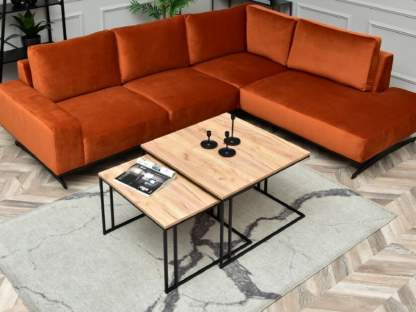 Set 2 konferenčních stolků Destapamos (zlatá + černá)