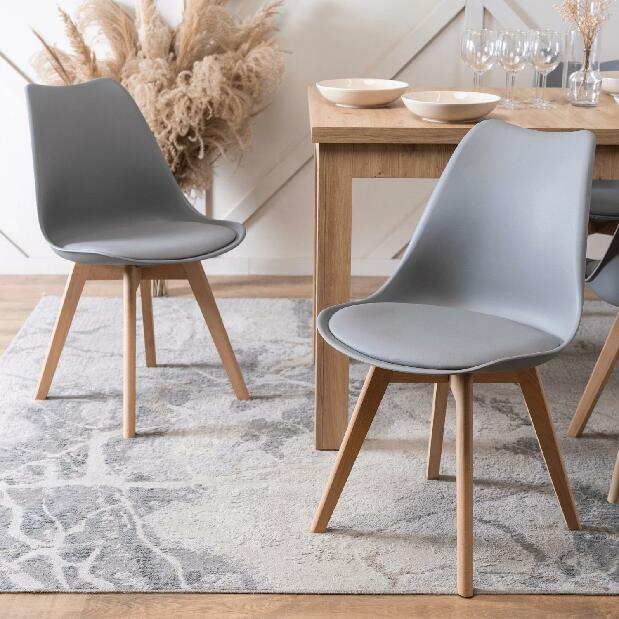 Jídelní židle Sospecho (šedá + dub)