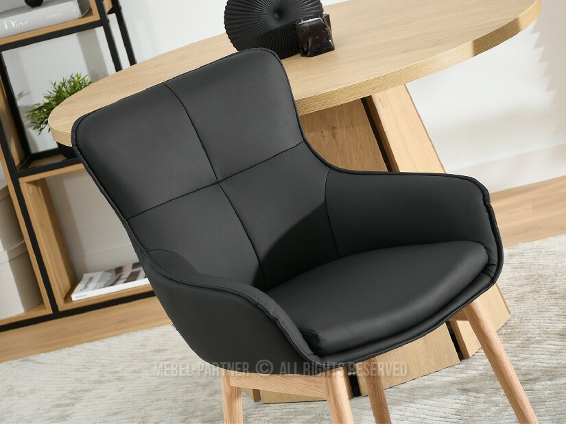 Jídelní židle Camisetas (černá + dub)