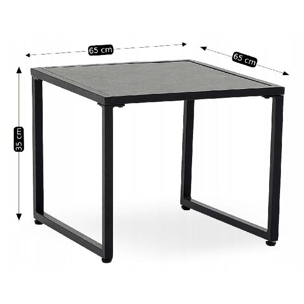 Zahradní set Torpemente (černá + šedá) (pro 4 osoby)