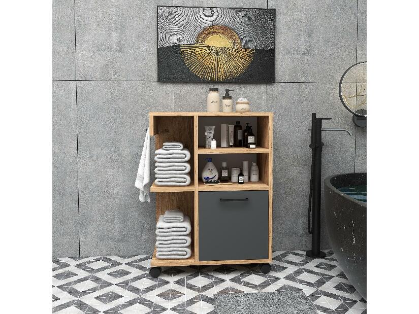 Koupelnová skříňka Rebooke (borovice atlantická + antracit)