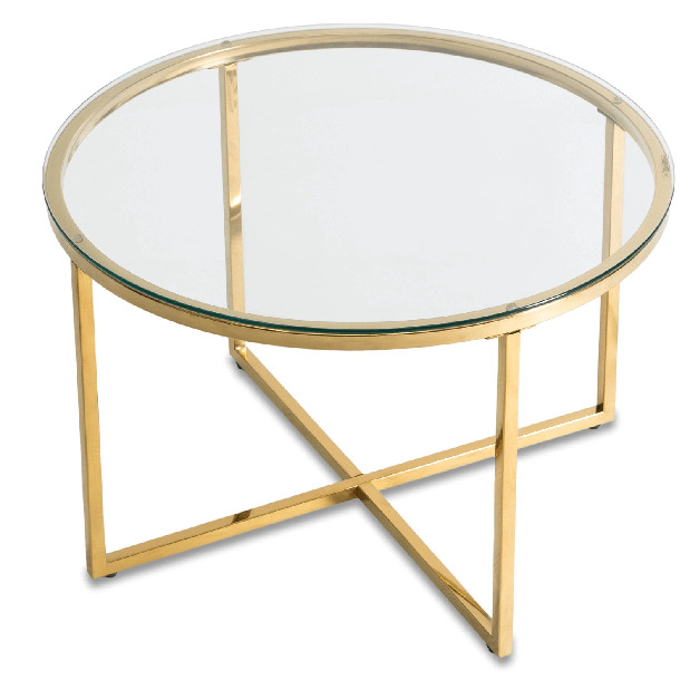 Konferenční stolek Fragmento (transparentní + zlatá)