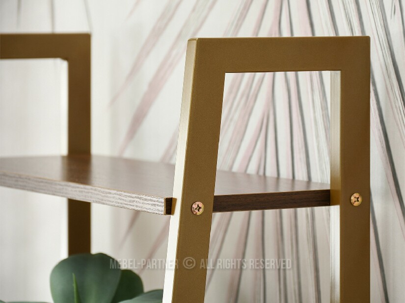 Regál Jeans (ořech + zlatá)