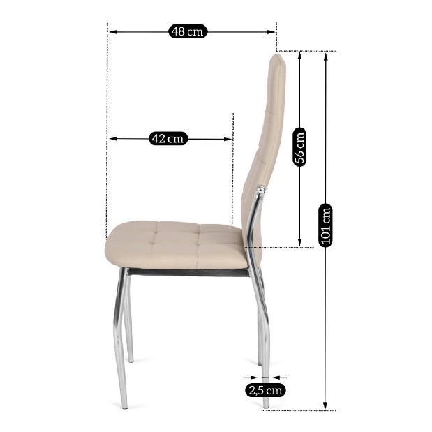 Jídelní židle Marinaleda (béžová ekokůže)