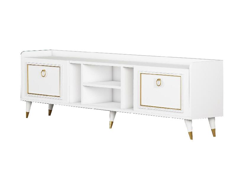 TV stolek/skříňka Kadole 2 (bílá + zlatá)