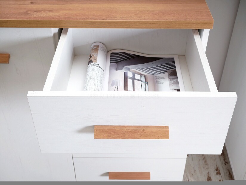 Nábytek do studentského pokoje Bajas 01 (bílý + dub)