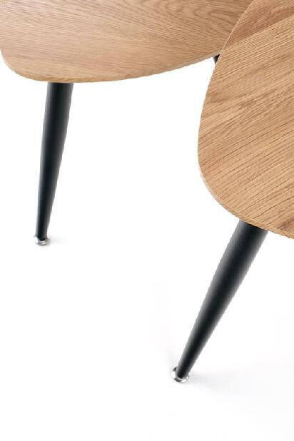 Set 2 ks. Konferenčních stolků Messi (dub zlatý + černá)