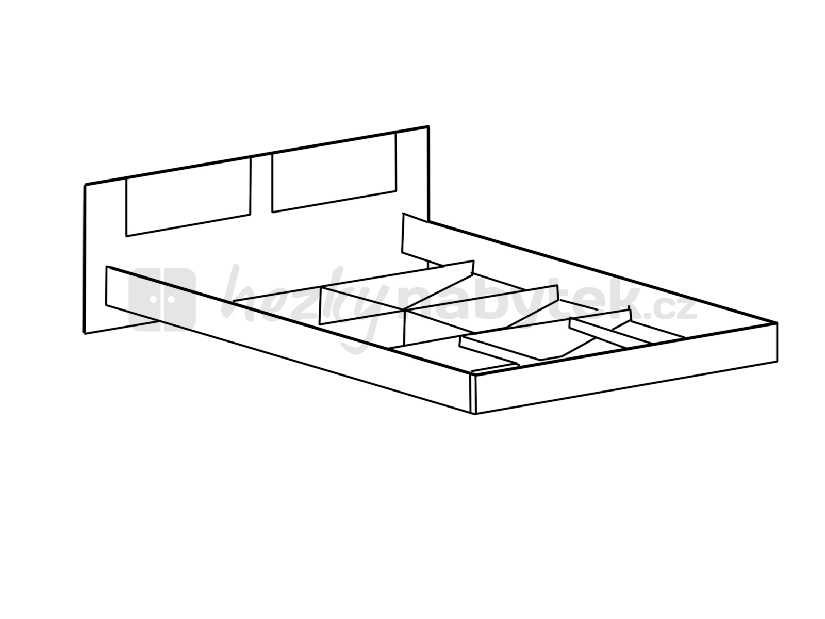 Manželská postel 160 cm Montana MT 31 bílá+švestka