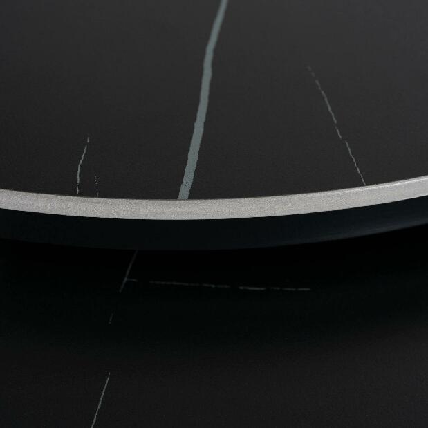 Set 2 konferenčních stolků Jugada (mramor černý + černá)