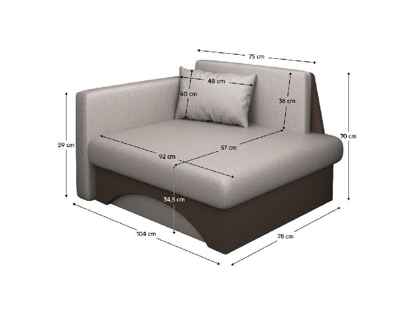 Křeslo Kubosik new (béžovošedá Taupe + hnědá) (L)