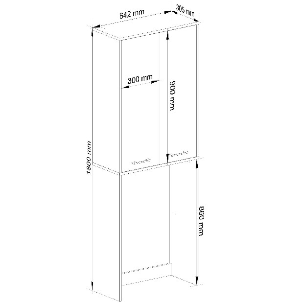 Skříňka nad pračku Fulgor 180 (grafit)