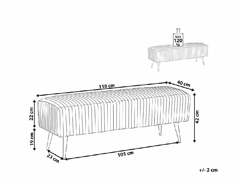 Lavice PETERSNE (textil) (černá)