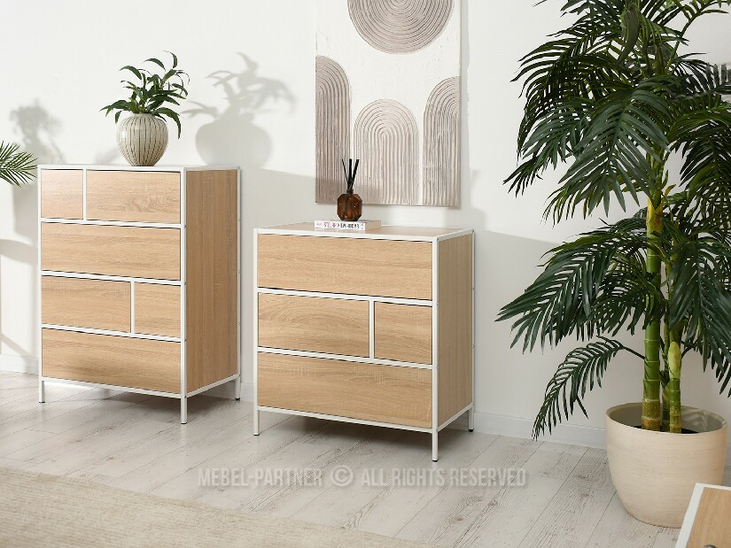 Komoda Soren Kom (sonoma + bílá)