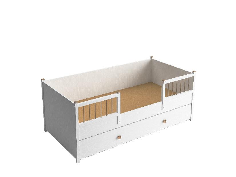 Jednolůžková postel Franc 73 (bílé dřevo)