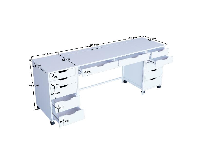 Toaletní stolek Durun 55 (bílá matná)