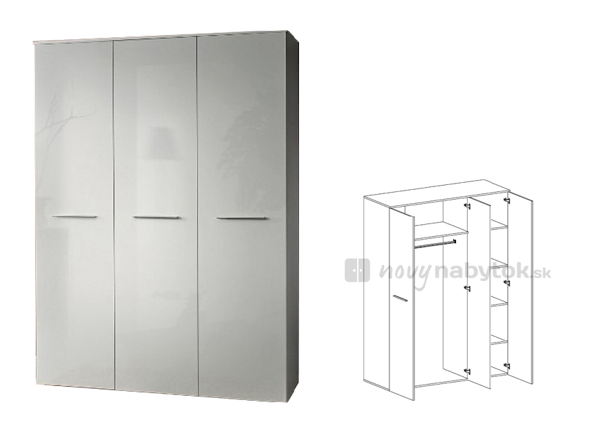 Šatní skříň Shelby 23 WWWW BG